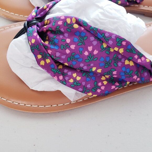 NEW Matilda Jane Toes In The Sand flip Flop Sandals Size 7 Purple Tulip W/ Bag - Picture 3 of 6